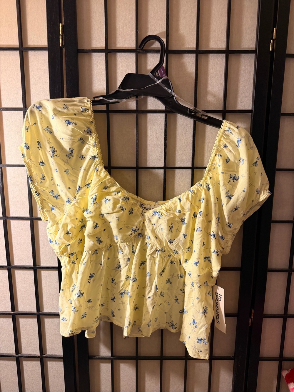 Yellow Floral Babydoll Top